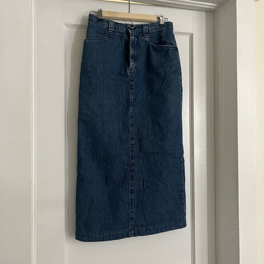 Denim maxi skirt